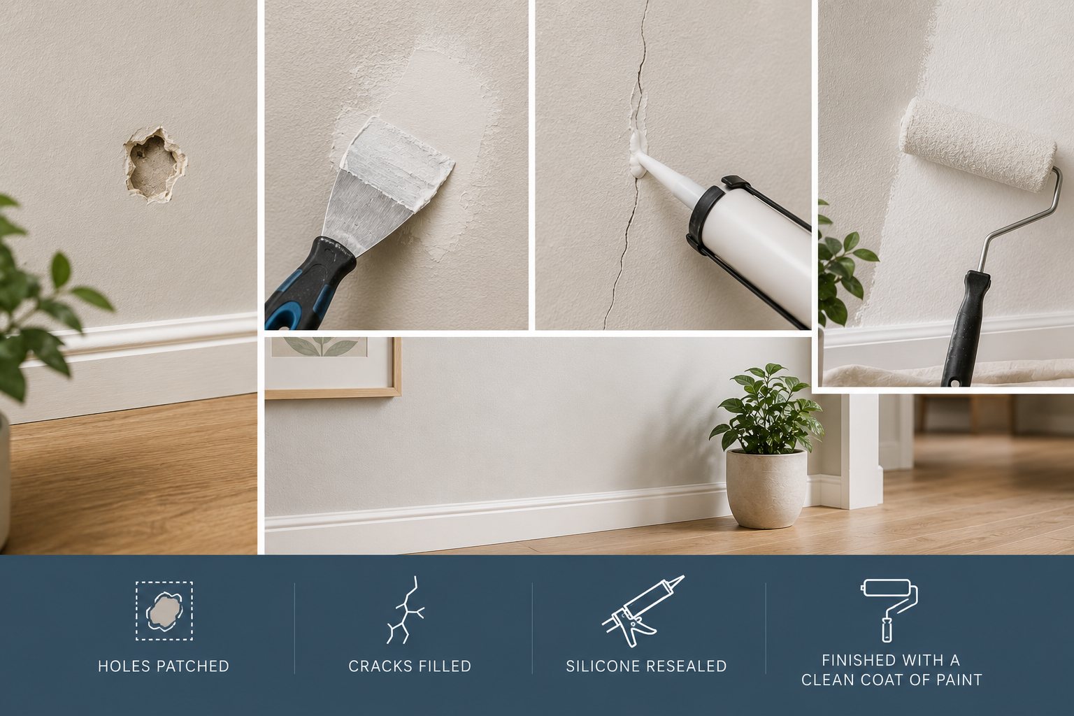 Wall repairs, patch and paint